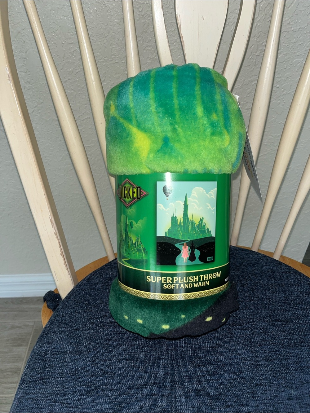 Wicked Super Plush Throw - Green Popular Witch. NWT